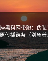 别再被hlw黑料网带跑：伪装手法盘点还原传播链条（别急着点）