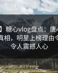 【独家】糖心vlog盘点：唐心volg10个细节真相，明星上榜理由令人震惊令人震撼人心