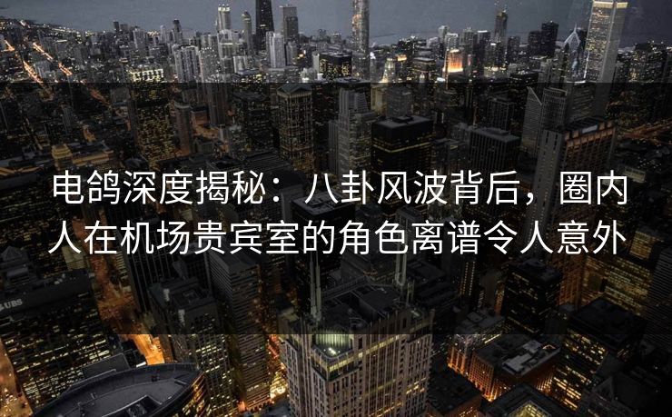 电鸽深度揭秘：八卦风波背后，圈内人在机场贵宾室的角色离谱令人意外